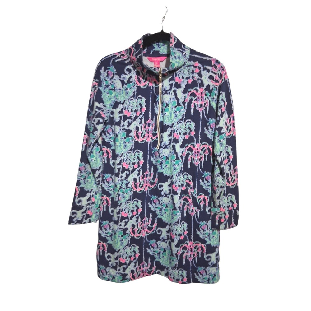 Lilly Pulitzer Womens size Medium Skipper Popover Preppy Dress  "Monkey Trouble"